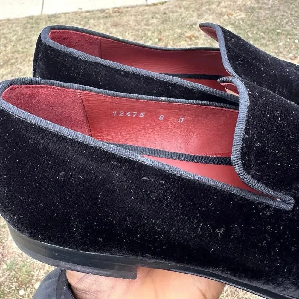 MAGNANNI Men's‎ Jareth Velvet Venetian Loafers Size 8 Black